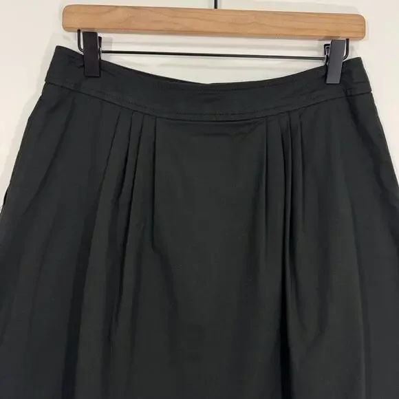 Trina Turk Women’s Size 8 Medium Black Cotton Blend Button Front A Line Skirt - Picture 9 of 10
